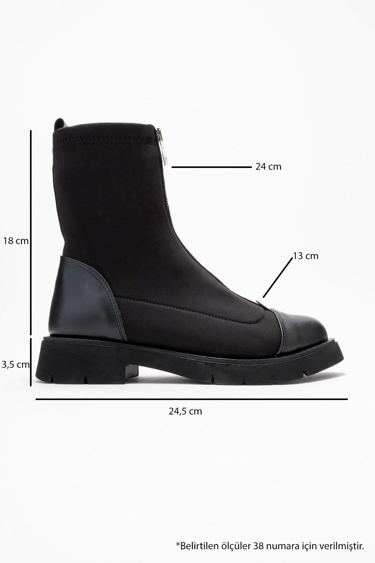 Martos - Black Stretch Front-Zip Ankle Boot (Women) - Image 6