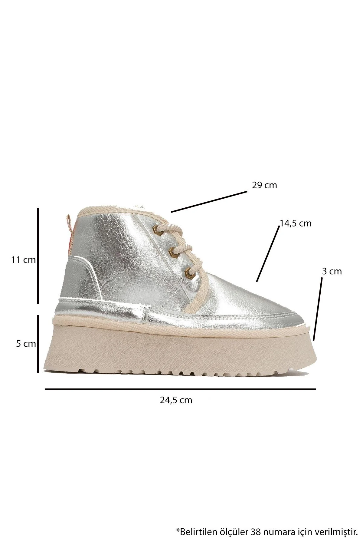 Ovela - Silver Chunky Sole Lace-Up Sport Boot (Women) - Image 4