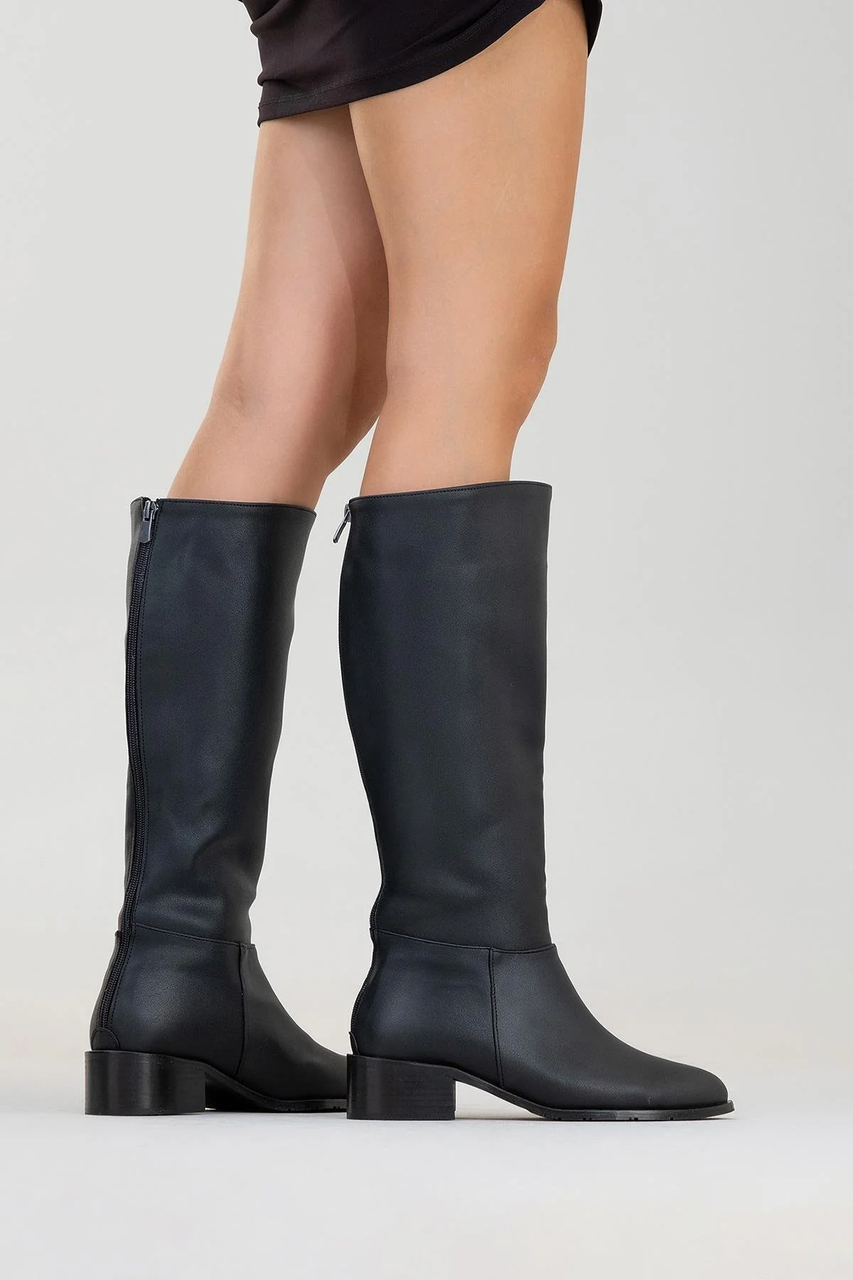 Svetlo - Black Back-Zip Knee-High Boot (Women) - Image 7